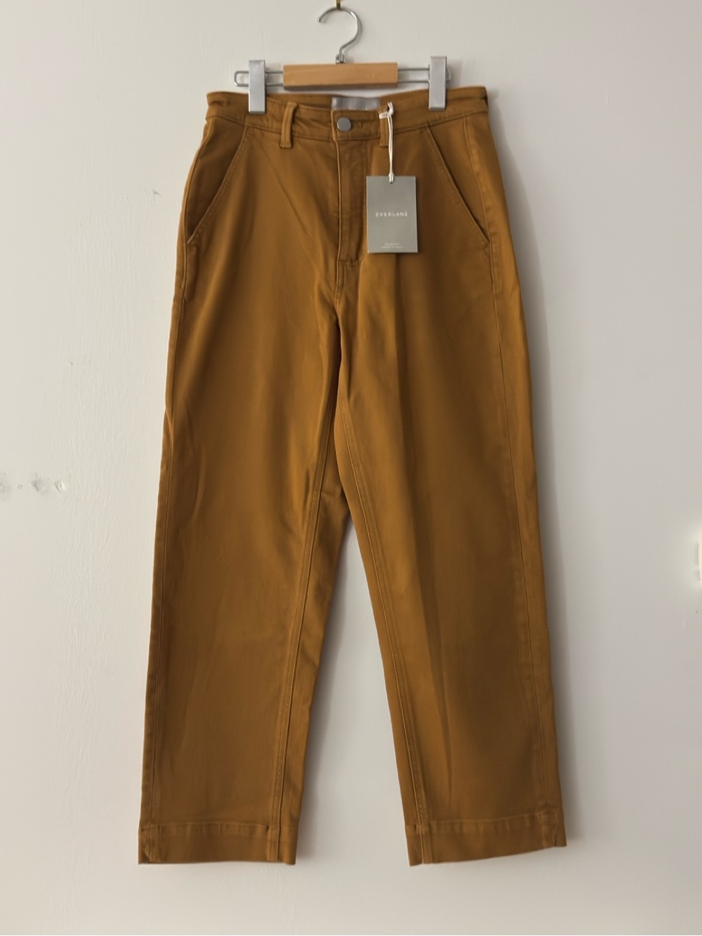 Everlane The Straight Leg Crop Trouser Golden Brown 4 NWT